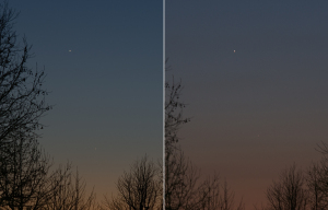 金星と水星の位置比較