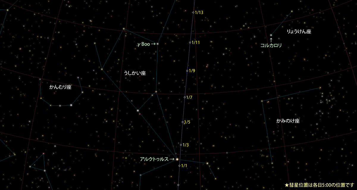 カタリナ彗星（C/2013US10）星図160101