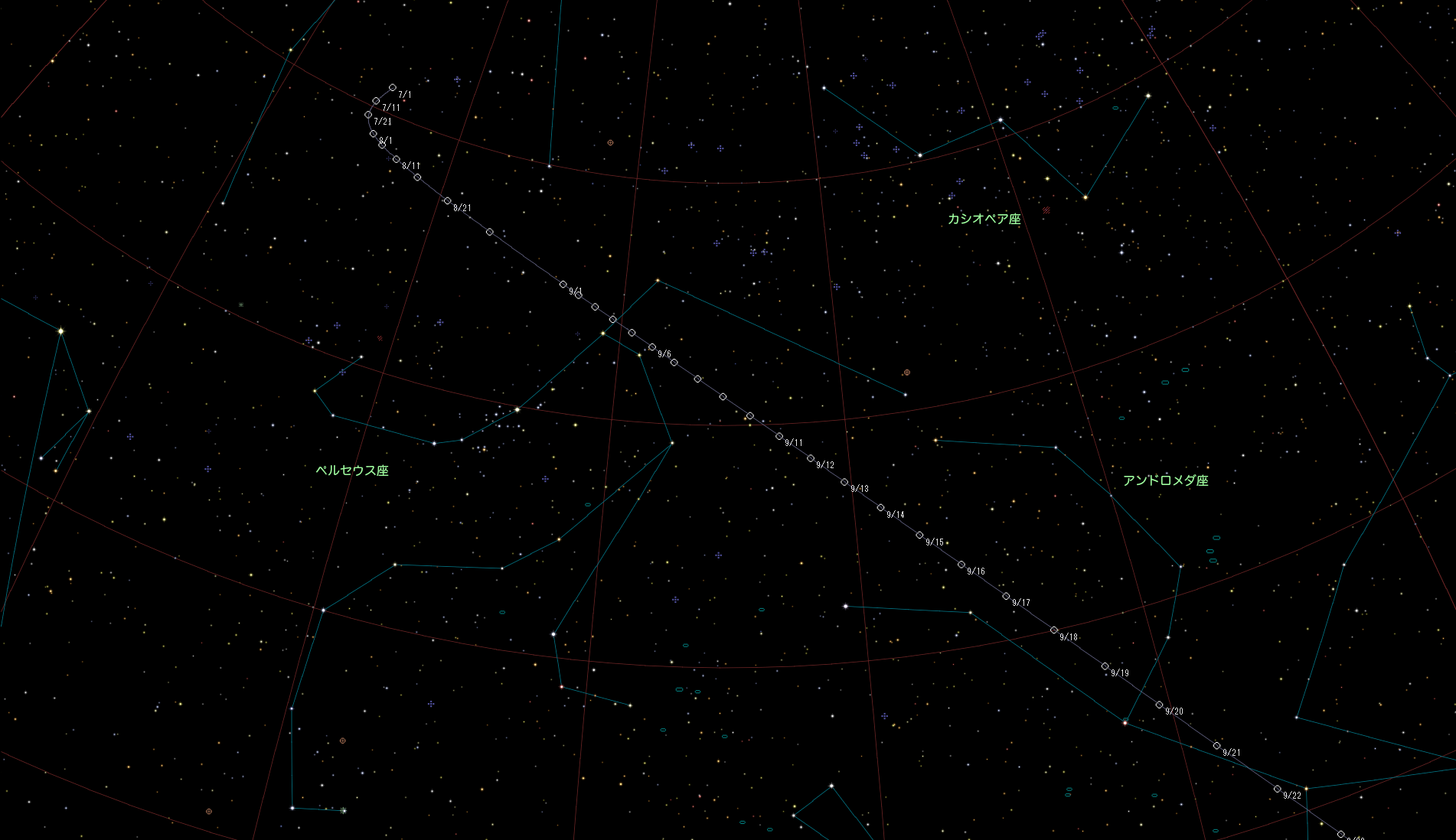 アフリカーノ彗星（C/2018W2）星図1