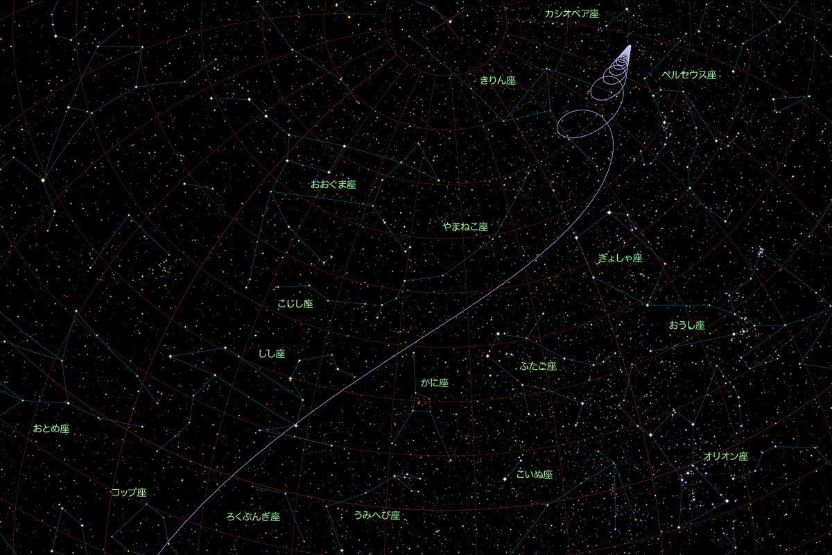 ボリソフ彗星（C/2019 Q4 = 2I/Borisov）星図1
