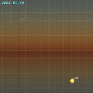 20250130宵の月と太陽